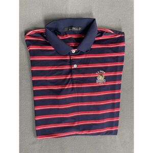 RLX Ralph Lauren Polo Shirt  L Red/blue Striped Us Open Oakmont 2016